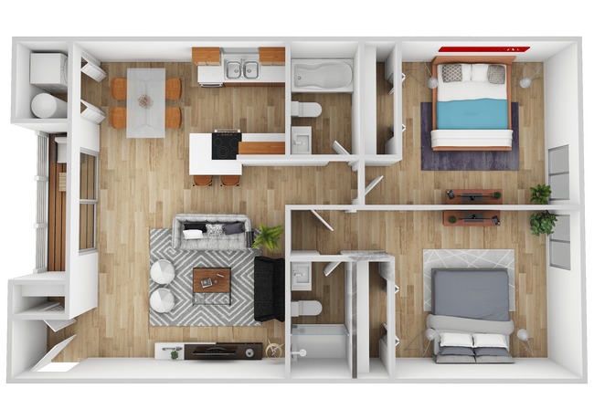 Two Bedroom Two Bathroom 35-203 floor plan